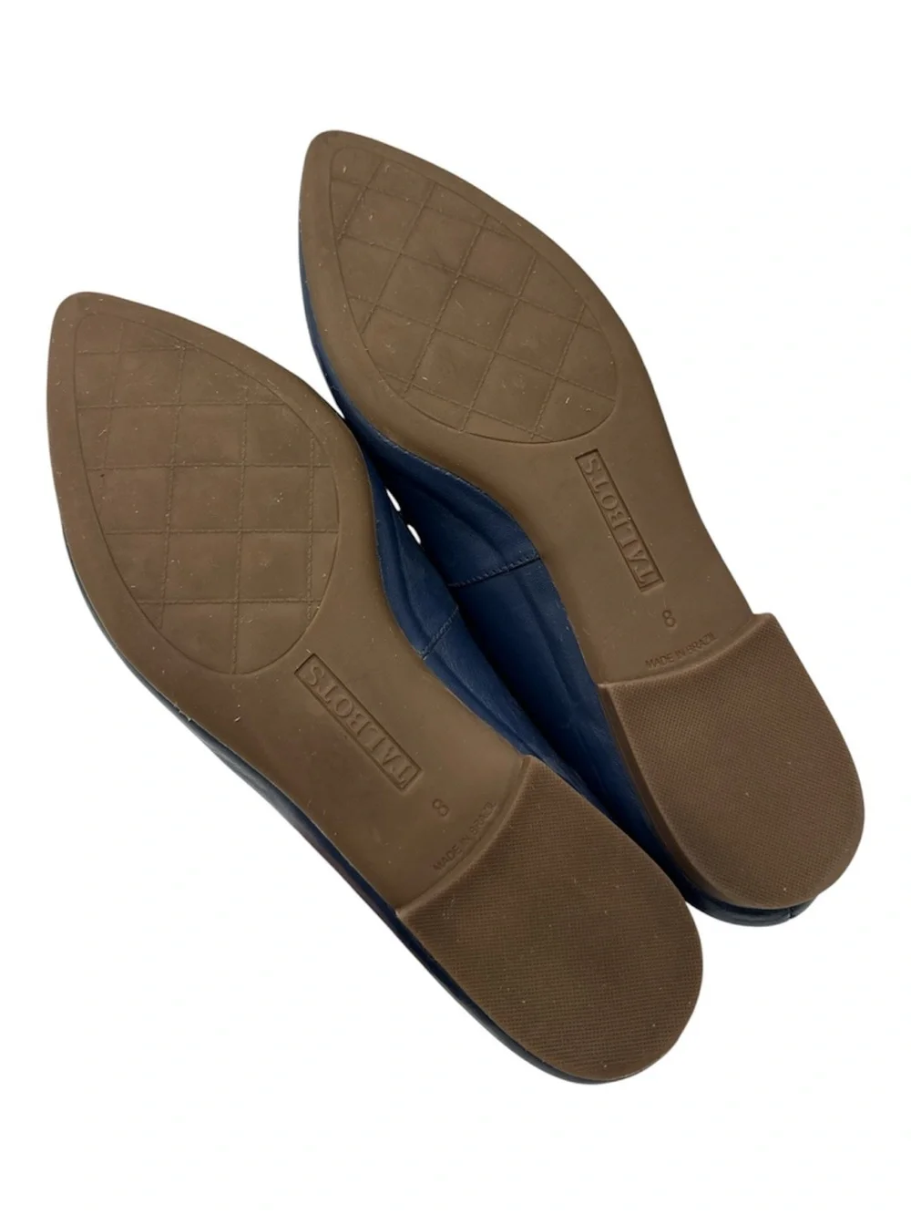 Talbots Navy Pointed Toe Flats with Loop Trim and Bow